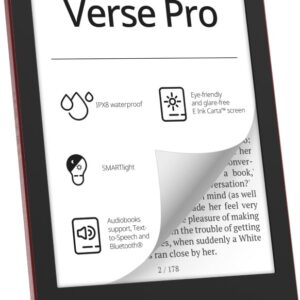 PocketBook Verse Pro elektroninių knygų skaityklė Lietimui jautrus ekranas 16 GB „Wi-Fi“ Juoda, Raudona - Image 2