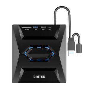 UNITEK IŠORINIS DVD/CD ĮRAŠYMO ĮRENGINYS SU USB HUBU, 5 GBPS - Image 2