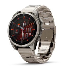Garmin Fenix 8 3,56 cm (1.4") AMOLED 47 mm Skaitmeninis 454 x 454 pikseliai Lietimui jautrus ekranas Titanas „Wi-Fi“ GPS (palydovinis)
