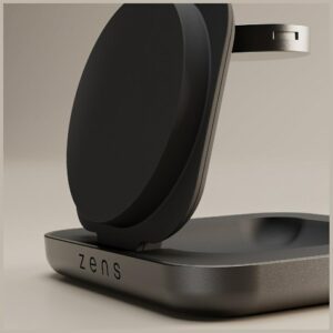 2-in-1 magnetinis indukcinis įkroviklis Zens Nightstand Charger Pro 2 + Apple Watch Qi2 15W USB-C įkroviklis - Image 7