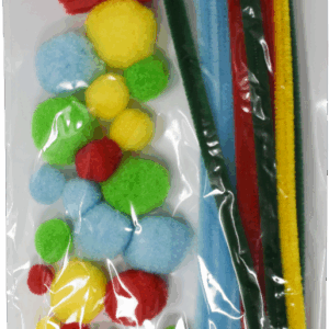 Dekoracija Pom-Pom College 30 cm x 6 mm 10 vnt + dekoracinė viela 10-25 mm, 10 vnt.