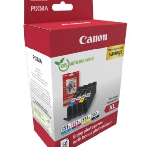 Canon CLI-551XL (6443B008) Rašalinių kasečių komplektas, C/M/Y/BK - Image 2