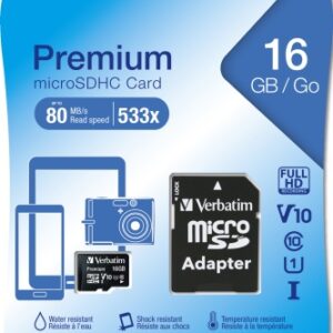 Verbatim 44082 Premium U1 Micro SDHC Atminties kortelė 16GB + microSD į SD Adapteris - Image 3
