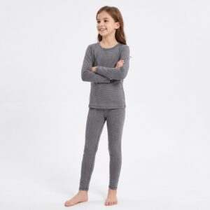 Vaikiškas termo apatinių komplektas su merino vilna GAUBERT 155, dryžuotas, tamsiai pilkas, 146/152 - Image 3