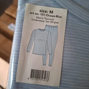 Vyriškas termo apatinių komplektas su merino vilna GAUBERT 151, XL dydis šviesiai mėlynas, dryžuotas - Image 2