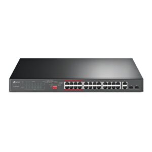 TP-Link TL-SL1226P 24-Port 10/100Mbps + 2-Port Gigabit Unmanaged PoE+ Šakotuvas