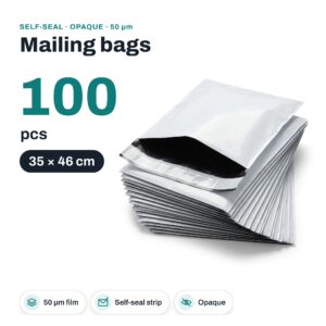 Kurjeriniai vokai, 350 x 460 mm, 50 mk, balti, 100 vnt. - Image 2