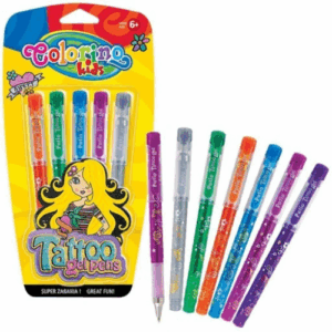 Gelio rašikliai tatuiruotėms Colorino Kids 5 spalvų - Image 2