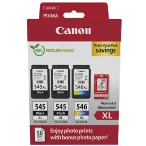 Canon PG-545XL/CL-546XL (8286B015) Photo value pack Rašalinių kasečių komplektas, BK/CMY