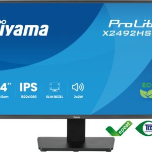 iiyama ProLite X2492HSU-B1 Monitorius 24'' IPS, FHD 1920x1080, 3 ms, 300 cd/m2, 120 Hz, Juoda - Image 3