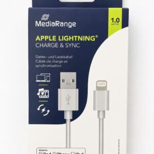 *Įkrovimo laidas USB 2.0 1m baltas MRCS178 MEDIARANGE