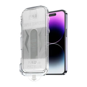 Grūdintas stiklas Full Glue Easy-Stick Box, skirtas iPhone 17 PRO/18 PRO, JUODAS - Image 3