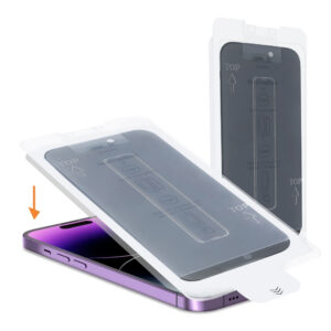 Grūdintas stiklas Full Glue Privacy Easy-Stick Box, skirtas iPhone 17 PRO, JUODAS - Image 2