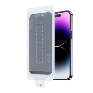 Grūdintas stiklas Full Glue Privacy Easy-Stick Box, skirtas iPhone 17 PRO, JUODAS - Image 3
