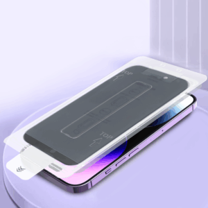 Grūdintas stiklas Full Glue Privacy Easy-Stick Box, skirtas iPhone 17 PRO, JUODAS - Image 8