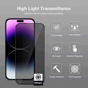 Grūdintas stiklas Full Glue Privacy Easy-Stick Box, skirtas iPhone 17 PRO MAX, JUODAS - Image 7