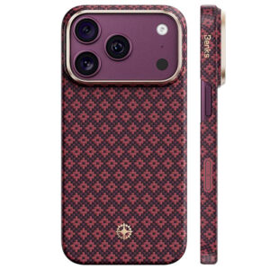 Benks dėklas Magnetic Armor Air Armor Grid Kevlar Metal Frame 600D (C.K.FL.AP.JX.0072) skirtas iPhone 18 Pro/17 Pro burgundinis - Image 2