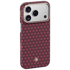 Benks Magnetic Armor Air Armor Grid Kevlar metalinis rėmelis 600D (C.K.FL.AP.JX.0073) dėklas, skirtas iPhone 18 Pro Max/17 Pro Max, bordo spalvos - Image 3