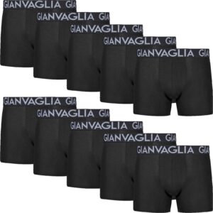 GIANVAGLIA Basic 023 vyriškos medvilninės boxer trumpikės, juodos, XL dydis 10 vnt.