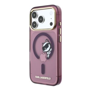 Karl Lagerfeld IML Choupette Peekaboo Magsafe dėklas, skirtas iPhone 18 Pro, bordo spalvos