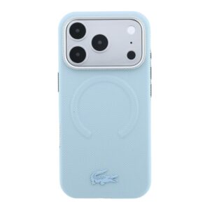 Lacoste PVC Petit Pique pusiau uždengiamas reljefinis MagSafe dėklas, skirtas iPhone 18 Pro, mėlynas - Image 2