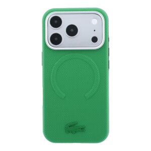 Lacoste PVC Petit Pique pusiau uždengiamas reljefinis MagSafe dėklas, skirtas iPhone 18 Pro, Estragon spalvos - Image 2