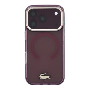 Lacoste PC/TPU matinis dėklas su auksiniu logotipu ir MagSafe funkcija, skirtas iPhone 18 Pro Max, bordo spalvos - Image 2