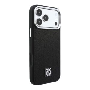 DKNY PU odos dėklas su fiksuotu blizgančiu dirželiu ir Magsafe funkcija, skirtas iPhone 18 Pro, juodas - Image 2