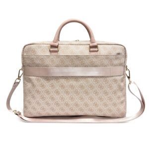 Guess PU 4G Stripe Metal Logo kompiuterio krepšys 14" rožinis
