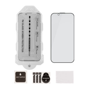 OBAL:ME Privacy 5D stiklinė ekrano apsauga su aplikatoriumi, skirta Apple iPhone 13/13 Pro/14/16e/17e, juoda