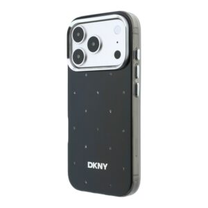 DKNY PC/TPU Rhinestones Magsafe dėklas, skirtas iPhone 18 Pro, juodas