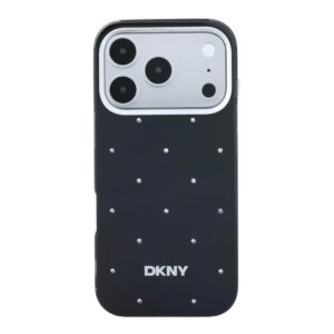 DKNY PC/TPU Rhinestones Magsafe dėklas, skirtas iPhone 18 Pro, juodas - Image 2