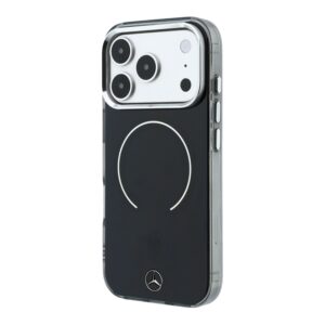 Mercedes PC/TPU dvigubo sluoksnio MagSafe dėklas, skirtas iPhone 18 Pro, juodas/antracito spalvos