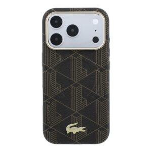 Lacoste PVC pusiau apgaubiantis reljefinis MagSafe dėklas, skirtas iPhone 18 Pro, rudas - Image 2