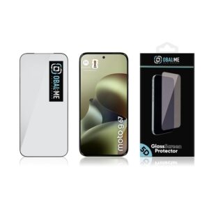 OBAL:ME 5D stiklinis ekrano apsauginis stiklas, skirtas Motorola G67, juodas - Image 2