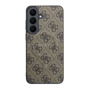 Guess PU odos 4G Gold Frame magnetinis dėklas, skirtas Samsung Galaxy S26 FE, rudas - Image 2