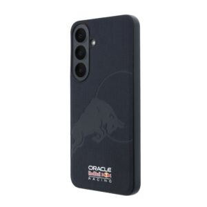 Red Bull PU odos tinklelio tekstūros įspaustas magnetinis dėklas, skirtas Samsung Galaxy S26 FE, tamsiai mėlynas