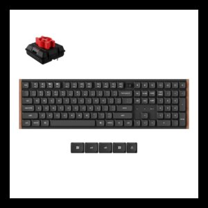 Keychron K5 Ultra Wireless Belaidė Žaidimų Klaviatūra | Black, Keychron Milk POM Red