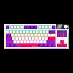 LORGAR Pro KBP70TKLW Wireless Belaidė Žaidimų Klaviatūra | White, Toxic Purple