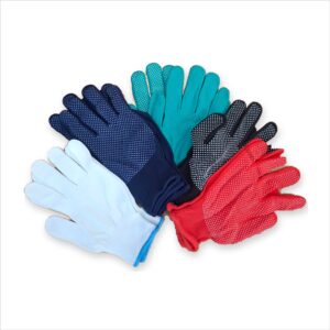 Riven Supply megztos nailoninės pirštinės su PVC taškeliais, įvairių spalvų, 10 porų - Image 5