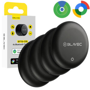 Blavec GPS seklys BTG-03 – „Bluetooth“ ieškiklis, suderinamas su Apple ir Android (BTBTG03-B4) juodas – 4 vienetai