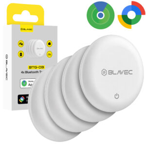 Blavec GPS seklys BTG-03 – „Bluetooth“ ieškiklis, suderinamas su „Apple“ ir „Android“ (BTBTG03-W4) baltas – 4 vienetai