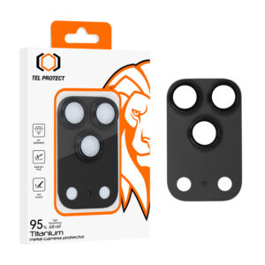 Tel Protect 95% AR+AF Full Metal apsauginis stiklas kamerai, skirtas iPhone 18 Pro Max, juodas (kameros blokas)