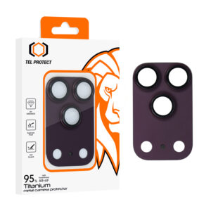 Tel Protect 95% AR+AF Full Metal apsauginis stiklas kamerai, skirtas iPhone 17 Pro Max, violetinis (kameros blokas)
