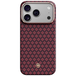 Benks Magnetic Armor Air Armor Grid Kevlar metalinis rėmelis 600D (C.K.FL.AP.JX.0073) dėklas, skirtas iPhone 18 Pro Max/17 Pro Max, bordo spalvos