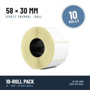 Terminės etiketės 58x30 mm, 10 rul. po 1000 vnt.