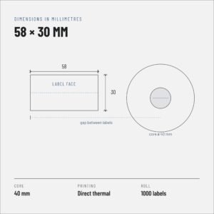 Terminės etiketės 58x30 mm, 10 rul. po 1000 vnt. - Image 3