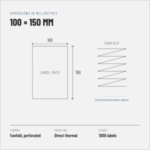 Terminės etiketės 100x150 mm, fanfold, 1000 vnt. - Image 3
