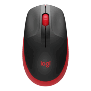 Logitech M190 Full-Size Belaidė pelė, RF Wireless, 1000 DPI, Raudona