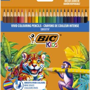 BIC Spalvoti pieštukai Kids Smooth 24 spalvų rinkinys